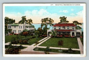 FL-Florida, Scenic Greeting, Beautiful Residences, Vintage Postcard 