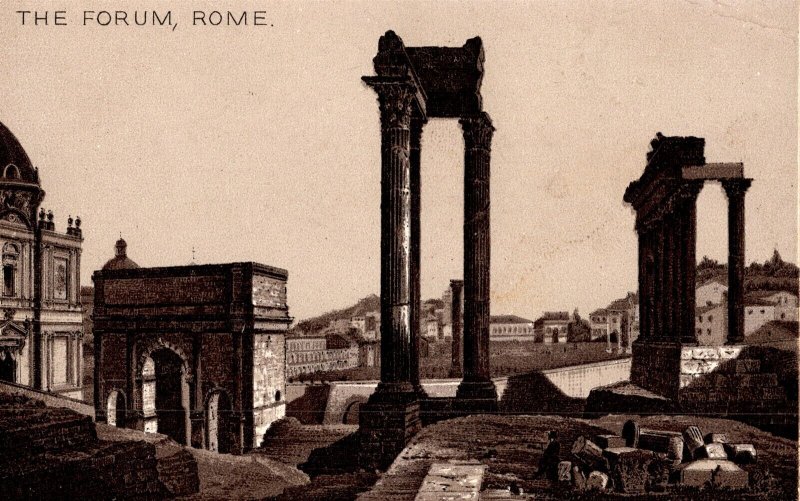 1880's The Forum Rome Italy Photo-Lithographic Jersey Coffee Trade Card
