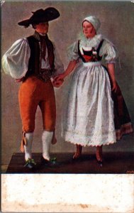 Czech Republic Traditional Clothing Muz I Zena Z Litomyslska Cechy 09.75