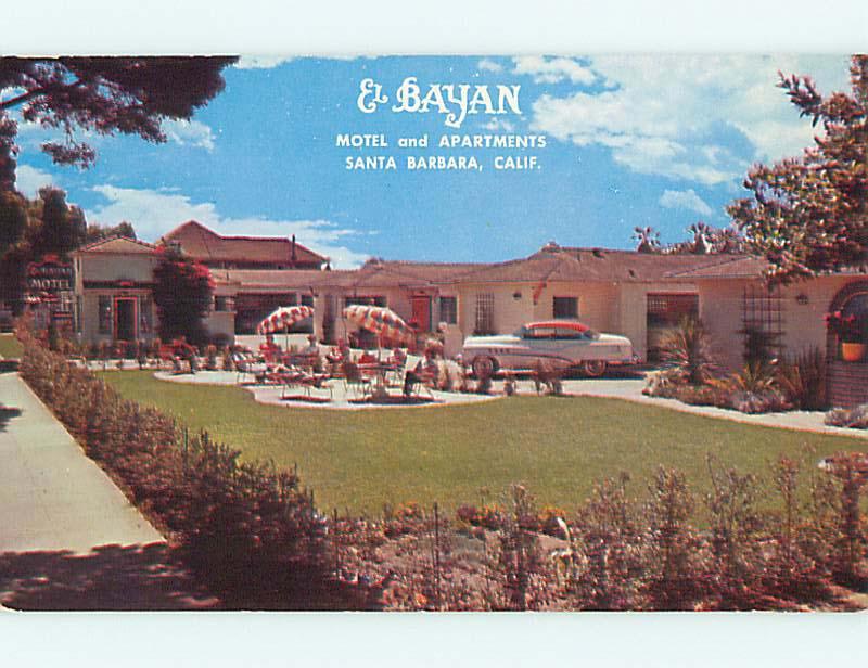 Unused Pre-1980 OLD CARS & EL BAYAN MOTEL APARTMENTS Santa Barbara CA u0736