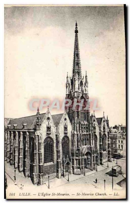 Old Postcard Lille St Maurice Church