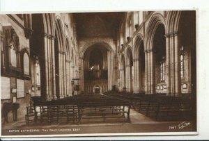 Yorkshire Postcard - Ripon Cathedral - The Nave Looking East - RP - Ref 11817A