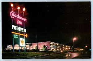 c1950 Coachman's Inn & Restaurant Lighted Signage Little Rock Arkansas Postcard