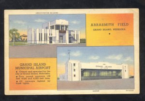 GRAND ISLAND NEBRASKA ARRASMITH FIELD AIRPORT VINTAGE POSTCARD WATERLOO IOWA