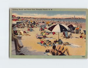 Postcard Bathing Beach and Shore Line Hampton Beach New Hampshire USA