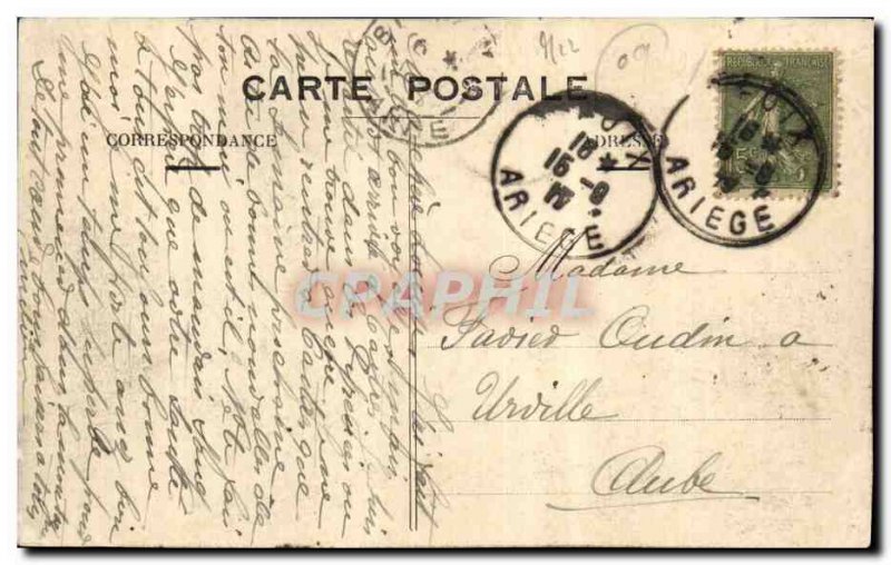 Foix Old Postcard towers and court