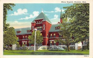 Manistee, MI Michigan  MERCY HOSPITAL   ca1940's Curteich Linen Postcard