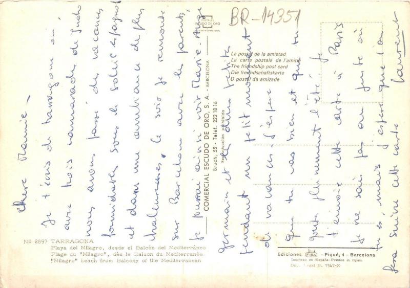 BR14351 Tarragona Playa del milagro spain