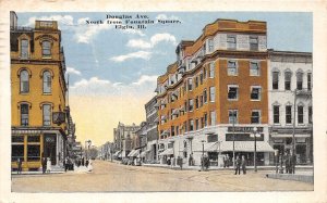 J67/ Elgin Illinois Postcard c1910 Douglas Avenue Fountain Square  336