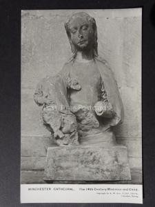 Hampshire WINCHESTER Cathedral 14th Century Modonna & Child - Old RP Postcard