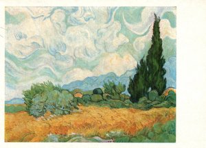 Cornfield With Cypruess Trees,Vincent Van Gogh Painting