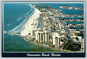 Clearwater Beach, Florida, Chrome Aerial View Postcard #1