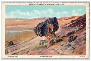 Death Valley California Postcard National Monument Mushroom Rock Lava Rock c1940