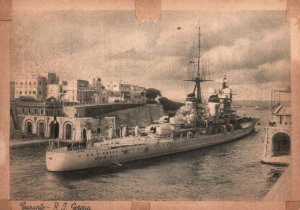 Vintage Postcard 1910's R.J. Gorizia Battle Ship Taranto