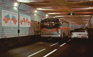 Vintage Postcard Interior View Detroit Windsor Tunnel Windsor Ontario CA