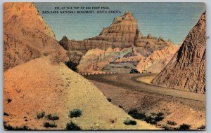 Badlands National Monument SD 1941 postcard top of Bigfoot Pass