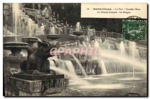 Postcard Old Saint Cloud The Great Water Park La Grande Cascade Dragon