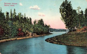 Vintage Finland Saimaa Canal Scenic Linen Postcard
