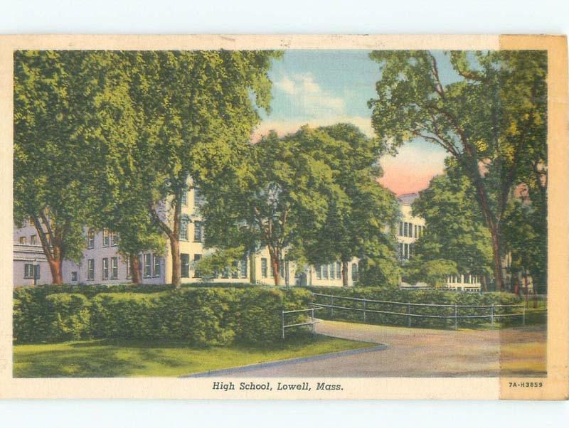 Damaged By Tape Linen HIGH SCHOOL SCENE Lowell Massachusetts MA E2173