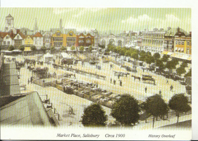 Wiltshire Postcard - Market Place - Salisbury - Circa 1900 - Ref 18433A