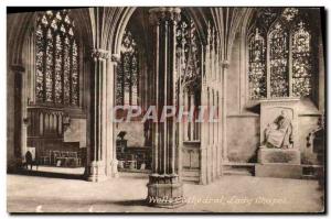 Postcard Old Wells cathedral Lady chapel