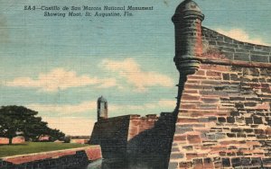 Vintage Postcard 1952 Castillo De San Marcos Nat'l Monument Moat St Augustine FL