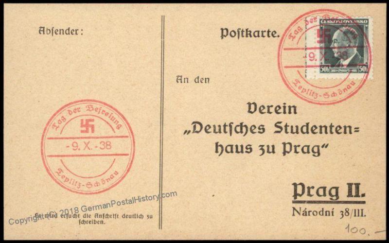 3rd Reich Teplitz Schoenau Sudetenland 1938 Annexation German Student Hous 67976