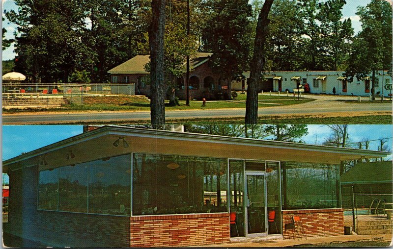 Vtg 1950s Duffys Court Motel Restaurant Calhoun Georgia GA Chrome Postcard