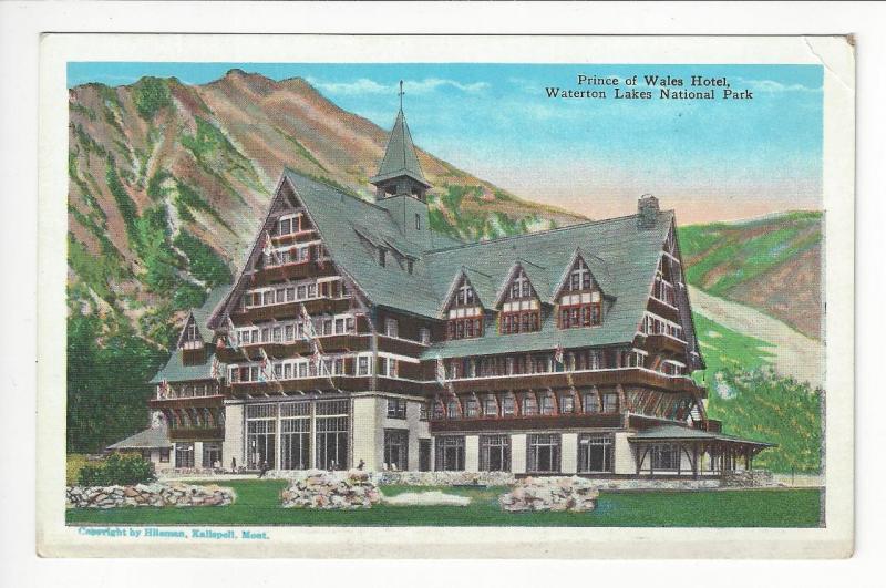 Vintage Canada Postcard- Prince Of Wales Hotel - Waterton Lakes Natl Park (AH72)