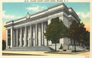 Vintage Postcard Wilson County Court House Wilson North Carolina Asheville Post