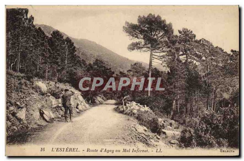 Old Postcard Route L'Esterel Agay Evil Infernet