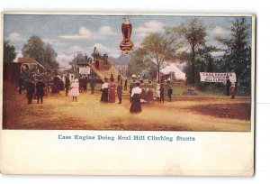 Case Engine Doing Real Hill Climbing Stunts Farming Postcard 1907-1915 Tractor