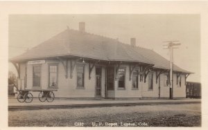 J5/ Lupton Colorado RPPC Postcard c1910 U.P Railroad Depot Station 14