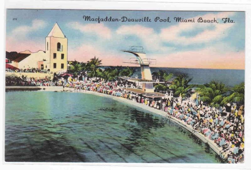 Macfadden Deauville Hotel Swimming Pool Miami Beach Florida postcard