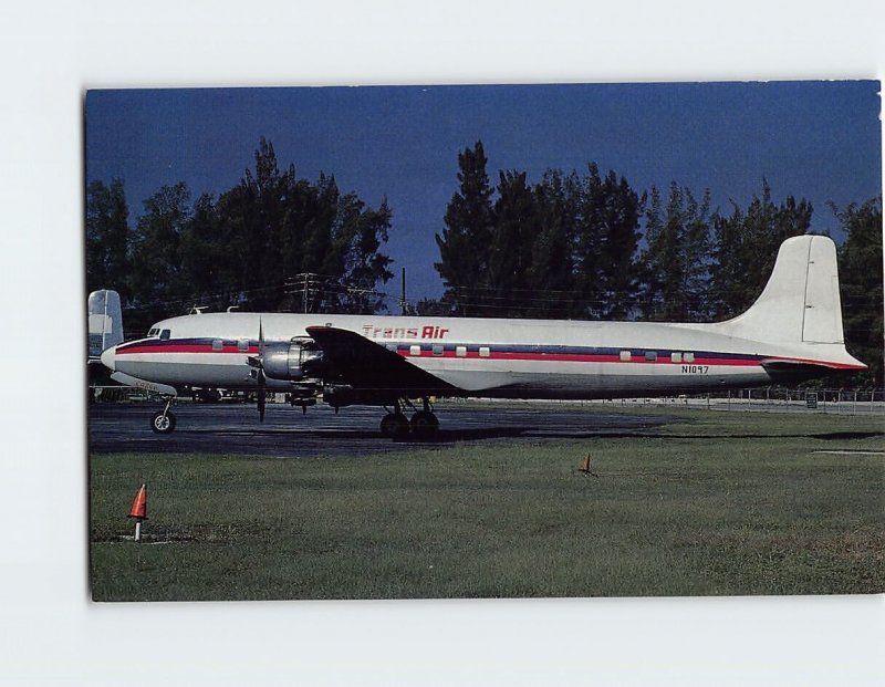 Postcard Douglas DC-7B N1097 of Trans Air Miami Florida USA