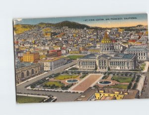 Postcard Civic Center San Francisco California USA