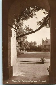 Magdalen College Gardens Oxford Vintage Postcard