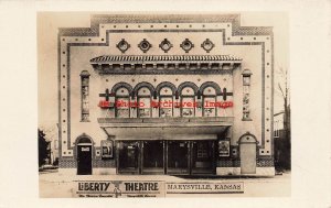 KS, Marysville, Kansas, RPPC, Liberty Theatre, Art Deco Building, Photo