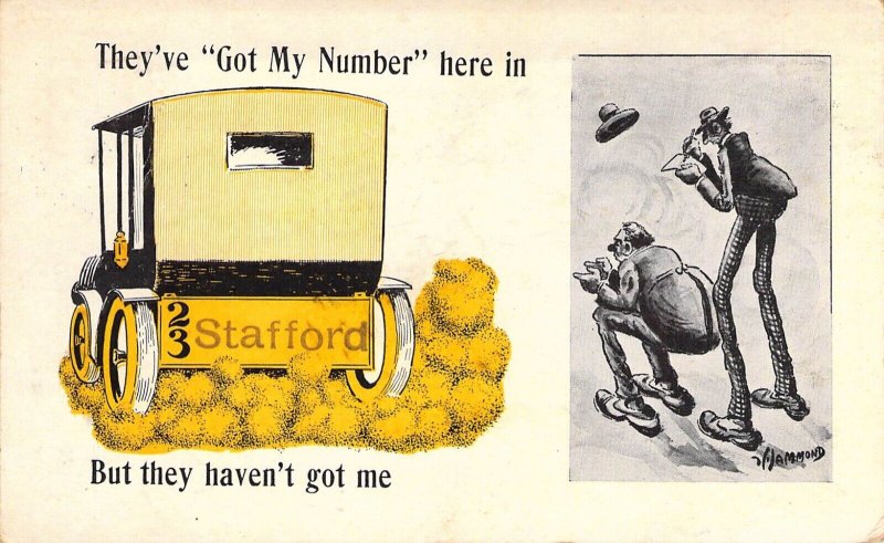 Got My Number, Stafford, KS, Kansas, Sayers Message, Old Postcard