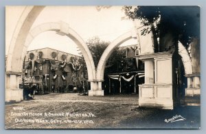 PALMYRA PA COURT of HONOR & SQUARE 1910 ANTIQUE REAL PHOTO POSTCARD RPPC