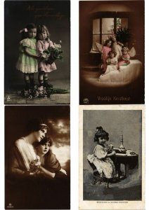 GLAMOUR GIRLS, CHILDREN REAL PHOTO 800 Vintage Postcards PART 2 Pre-1940 (L2442)