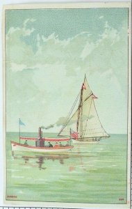 1870's-80's Toys, Steam Ship, The Bee Hive Victorian Trade Card P65