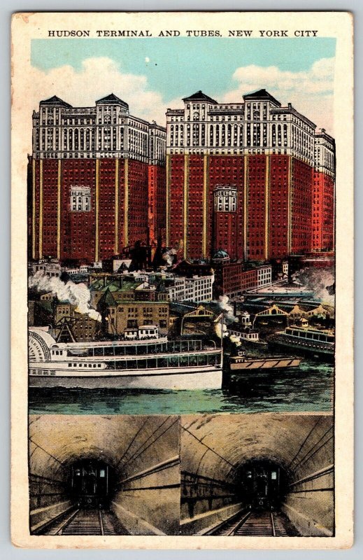 Postcard Hudson Terminal & Tubes Train Station - New York City