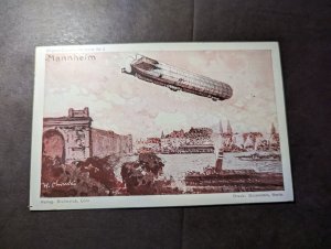 Mint Germany Aviation Zeppelin Postcard Flight over Mannheim