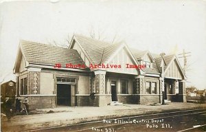 Depot, Illinois, Polo, RPPC, Illinois Central Railroad Station, Chase No 331