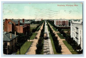 1940 Buildings in Broadway Winnipeg Manitoba Canada Posted Vintage Postcard