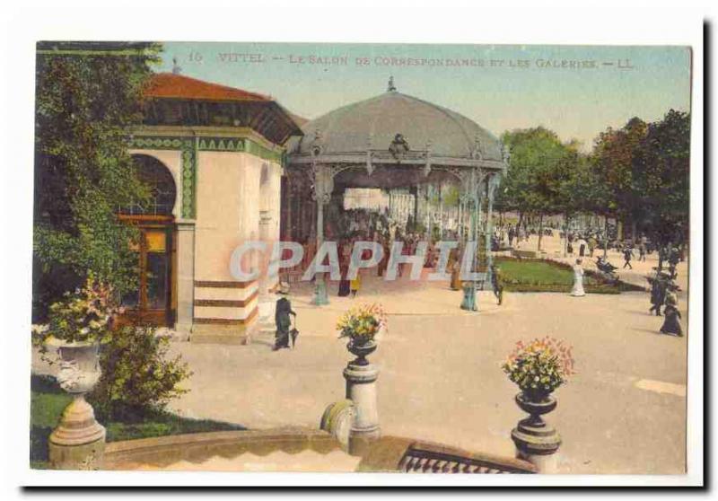Vittel Old Postcard The correspondence salon and galleries