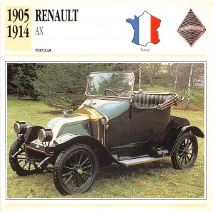 US41 postcard automobile Renault Ax 1905-1914 France