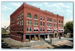 c1905 Masonic Temple Exterior Building Laconia New Hampshire NH Vintage Postcard