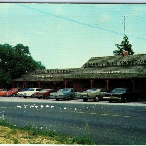 c1960s Branson, MO Ozark Hillbilly Bill's Smokehouse Chrome Photo Postcard A66